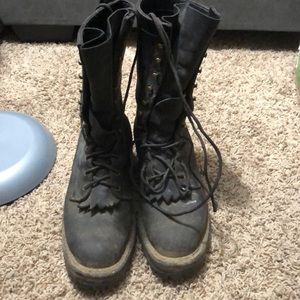 Nick's custom leather boots.